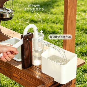 Jouets de <span class=keywords><strong>cuisine</strong></span> éducatifs pour enfants : Cabane en bois avec bac à sable extérieur et système de circulation d'eau, pour garçons et filles - Product Image 4
