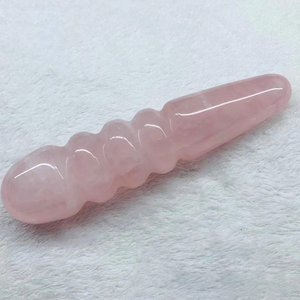 Vente en gros de baguette de massage en quartz rose, baguette spirale Yoni, pierre de guérison, pénis en quartz rose pour femmes, jouet sexuel - Product Image 4