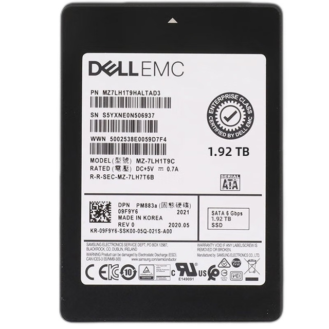 For Dell 3.84TB Enterprise SATA Solid State Drive SSD 1.92TB PM883 3.84TEMC for Servers