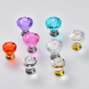 Crystal Handle Acrylic Round <b>Drawer</b> Cabinet <b>Knob</b> Minimalist Style Durable Furniture Hardware - Product Image 2