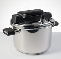 Casserole à pression écologique en acier inoxydable, grande capacité 4-8L, compatible gaz et induction, avec couvercle en acier inoxydable