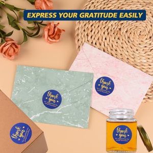 Customized <b>logo</b> <b>Sticker</b> Label Gold Foil Stamping Labels for Packaging Round Thank You <b>Stickers</b> for Small Business Greeting Cards - Product Image 2
