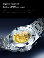 Montre mécanique automatique Carnival I&W 761 Sport pour homme, étanche, tourbillon, acier inoxydable, miroir saphir lumineux