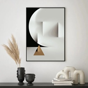 Affiche Murale Géométrique Abstraite Moderne de Luxe, <span class=keywords><strong>Art</strong></span> Mural Créatif sur Toile avec Cristaux pour Salon, Bureau et Décoration Intérieure - Product Image 5