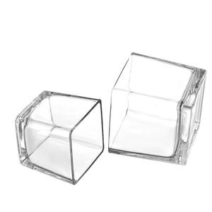 Venta al por mayor, 5oz, cubo cuadrado grande transparente, tarros de velas de <span class=keywords><strong>cristal</strong></span>, vela con fragancia DIY, sellado para hacer regalos - Product Image 4
