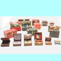Mini coffre au trésor en bois, boîte à bijoux pour maison de poupée, échelle 1:12, jeu d'imitation