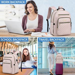 Mochila acolchada para ordenador portátil para mujer, bolso <span class=keywords><strong>de</strong></span> viaje para el <span class=keywords><strong>trabajo</strong></span>, mochila para maestro, con puerto USB - Product Image 5