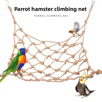 Filet d'escalade en jute pour perroquets et hamsters ; Jouet en jute pour oiseaux ; Hamac balançoire universel en filet d'escalade pour petits animaux et hamsters, fabriqué en Chine