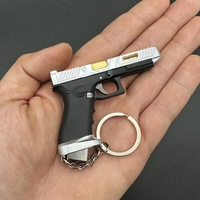Gantungan Kunci Mini Gun 2026 BARU 1/3 92F Coklat/Oranye Cetak Gravure Logam Paduan Mainan Pistol Cocok untuk Hadiah Bisnis