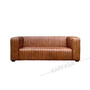 أريكة جلدية حديثة بثلاثة مقاعد لغرفة المعيشة والفنادق، أثاث منزلي فاخر قابل للتخصيص في الحجم واللون - Product Image 3