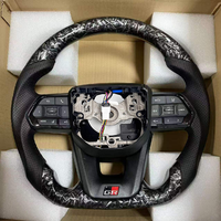 Volant sport de rechange avec garniture en fibre de carbone et revêtement en cuir véritable pour Toyota Corolla Sports Hilux et Prado