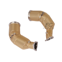 Tubo de Escape de Alto Flujo SS304 para Audi RS4 RS5 2.9T B9.5 2020-2024, Tubo de Escape Aislado Dorado, Mejora de Potencia