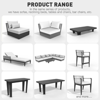 Ensemble table et chaises d'extérieur en corde tressée d'aluminium, pour cour et hôpital, imperméable, séchage rapide, éponge résistante aux UV, durable