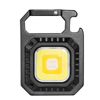 Senter LED Mini Magnetik COB untuk Berkemah di Luar Ruangan, Lampu Saku 800 Lumens, Dapat Diisi Ulang dengan USB, 7 Mode, Pembuka Botol, Lampu Kerja