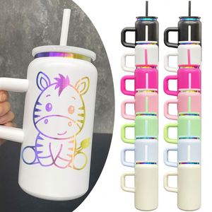 Bocal en acier inoxydable de 16 oz avec poignée amovible et paille, gravure laser - Product Image 2