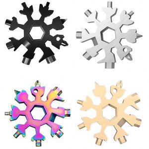 18 in 1 Snowflake Multi Pocket <b>Tool</b> Keychain <b>Spanner</b> Hex Wrench Multifunction Screwdriver Multipurpose Camp Survive Outdoor Hike - Product Image 1