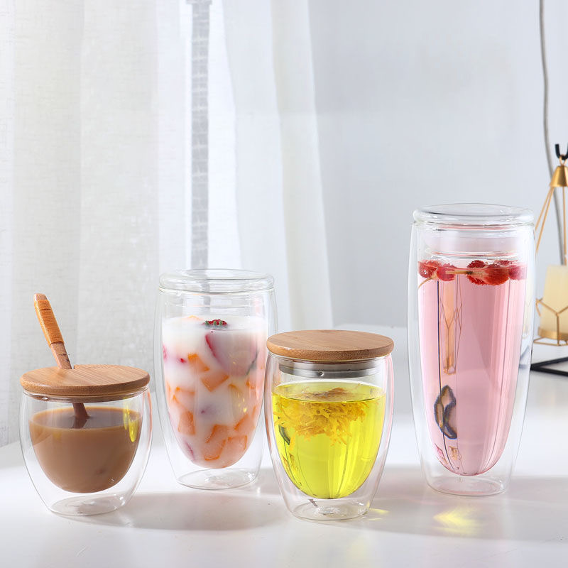 Top Grade 16oz Double Wall Glass coffee Cup