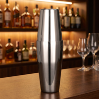 Juego de Coctelera Boston de Acero Inoxidable con Logotipo Personalizado, 18oz y 28oz, Desmontable, Fácil de Limpiar, Acabado Espejo, Suministro de Fabricante de Marca Privada