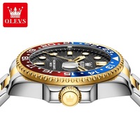 Jam Tangan Pria OLEVS 3610 Tali Baja Anti Air Original Jam Quartz Pria Fashion Mewah Kalender Dial Besar