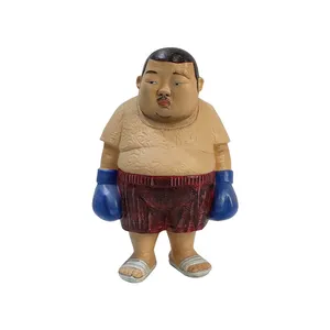 Estátua de poliresina estilo japonês para decoração de casa, estátua de resina personalizada para boxe, troféus de boxe