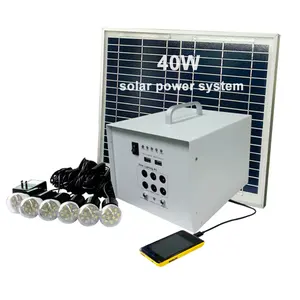 أنظمة الطاقة الشمسية للمنزل, أنظمة الطاقة الشمسية للمنزل تجميع المنتجات طقم إضاءة شمسية 40 واط