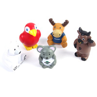 Balle anti-stress souple en forme de taureau marron de dessin animé avec logo personnalisé, jouets à presser en mousse PU, jouets promotionnels anti-stress en forme d'animaux, vente en gros