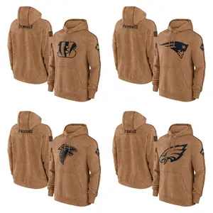 2023 New Arrivals Brown Pullover Hot Selling Men's American Football Embossed Hoodie Plus Size Sweaters