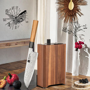 Nouveau support à couteaux en acier inoxydable écologique Nature, 6 emplacements, présentoir de cuisine - Product Image 3