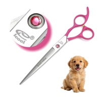 Tijeras Profesionales Personalizadas de 7.5 Pulgadas para Peluquería Canina, con Recubrimiento Negro, para Cortar el Pelo de Mascotas