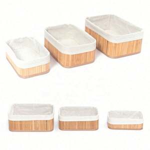 Panier de rangement miniature en bambou naturel tissé avec doublure, vente chaude 2022, fabrication en usine - Product Image 2
