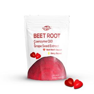 เฮิร์บไลฟ์ หรือ ผลิตภัณฑ์เสริมอาหารแบบ OEM ที่ปรับแต่งได้  วิตามินกัมมี่รากบีทรูท ผสมสารสกัดจากเมล็ดองุ่นและโคเอนไซม์ คิวเท็น - Product Image 1