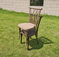 Chaise en résine Willow empilable, imperméable, écologique, durable, pour l'extérieur, la villa, le jardin, le parc, avec grain de bois, vente en gros