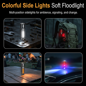 Màu Đỏ/Màu xanh cảnh báo IP66 chống bụi EDC Đèn pin 330 PHÚT NHẤP NHÁY Hợp kim nhôm cơ thể Đèn không thấm nước cảnh báo khẩn cấp ánh sáng - Product Image 4