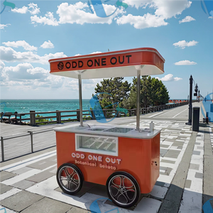2025 Unique italien Gelato chariot <span class=keywords><strong>pour</strong></span> l'Europe Mobile main pousser remorquable nourriture remorque café chariot vélo <span class=keywords><strong>pour</strong></span> l'Italie - Product Image 4