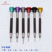 Jeu de tournevis de précision à fente KWONG YUEN GY0183, 6 pièces, embouts plats interchangeables 0,8-1,8 mm, mini-tournevis, outil de réparation de montres