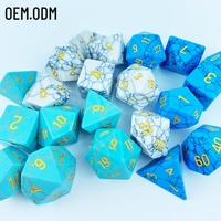 Grosir set permainan dadu Dnd batu dadu kustom Dnd