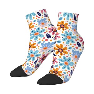 ถุงเท้าหลอดสีตัดกันออกแบบได้ตามต้องการดีไซน์ปักลายกันเหงื่อป้องกันแบคทีเรียสำหรับนักกีฬาฤดูใบไม้ร่วง - Product Image 1