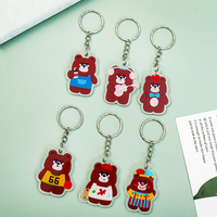 Vente en gros usine : Porte-clés ours en acrylique mignon style anime, breloque de sac à dos, accessoire de porte-clés, emballage standard
