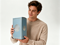 Boîte rigide écologique recyclable avec logo personnalisé, revêtement UV doré, taille personnalisable et emballage cadeau