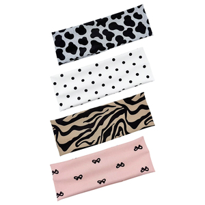Élastiques à cheveux simples à imprimé léopard et à <span class=keywords><strong>pois</strong></span>, et bandeaux de sport, adaptés à la remise en forme quotidienne et à la course à pied - Product Image 2