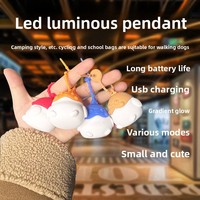 Accessoires pour chiens soigneusement sélectionnés, pendentif de collier en silicone pour animaux de compagnie coloré et lumineux avec charge USB pour la marche de nuit, motif solide