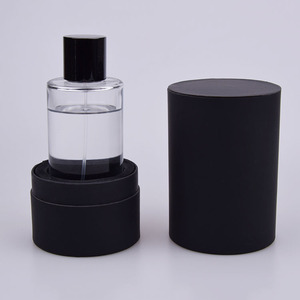 En stock, vente en gros, flacon de parfum en verre cylindrique rond de 100 ml, avec bouchon magnétique, sérigraphié, de haute qualité, avec boîte - Product Image 1
