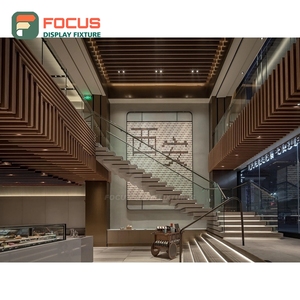 ชั้นวางสินค้ากาแฟดีไซน์ทันสมัย ผิวไม้ด้าน ชั้นวางขนม ชั้นวางโชว์หน้าร้าน - Product Image 1