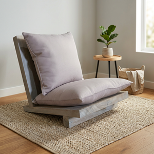 Modern Grey Japanese Beach Low <b>Back</b> Lounge Chair Outdoor Garden Furniture Made of Suar Solid Wood for Villas Frame Assembly Park - Product Image 3