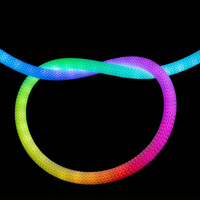 Bande lumineuse LED néon tressée en maille ronde à 360 degrés WITOP, étanche IP67, 24V, flexible, en plastique, DMX512, pour hôtels et commerces