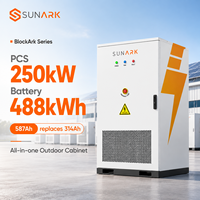 Système de stockage d'énergie commercial et industriel en conteneur, batterie haute tension Lifepo4 250 kW 488 kWh, armoire extérieure avec garantie de 10 ans