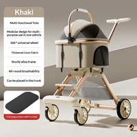 Poussette pour animaux de compagnie en alliage d'aluminium léger, pliable d'une seule main, panier rétractable et séparable, universelle pour chat et chien