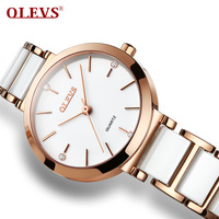 OLEVS 5877 bayanlar üst marka moda kadın kol saati saat gül altın kadınlar İzle İş Quartz saat