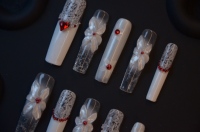 Faux ongles complets en forme d'amande, design gothique démoniaque fait à la main, strass, écologiques, portables sur les doigts, ongles pressés, 10 pièces