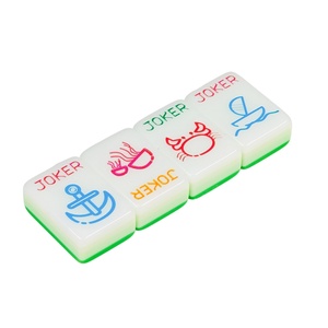 <span class=keywords><strong>Jeu</strong></span> de Mahjong 4 couches, thème vacances d'été à la plage, Mahjong américain, impression UV haute définition, tuiles vert citron pour fête au bord de la piscine avec plateau - Product Image 4